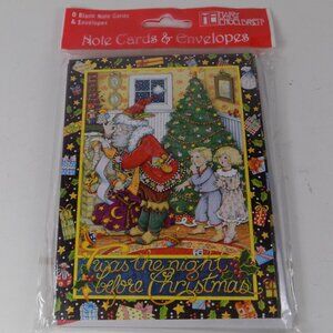 Mary Engelbreit Blank Note Cards & Envelopes Set of 8 NEW Christmas Santa